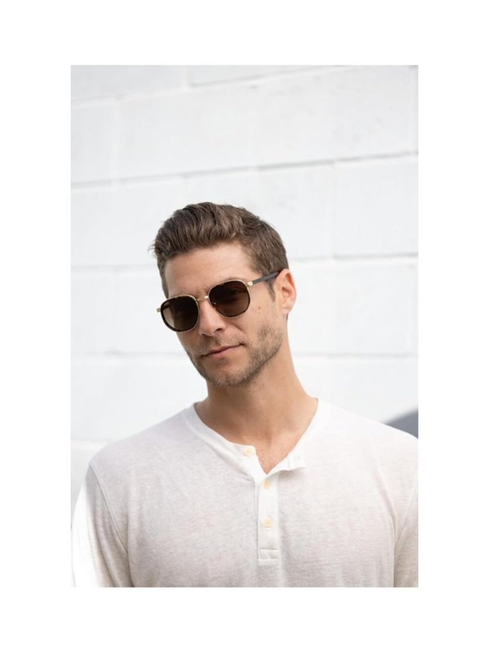 KIAURA Gehry Mocha Titanium Round Polarized Sunglasses Brown UV400 NWT - Picture 3 of 14